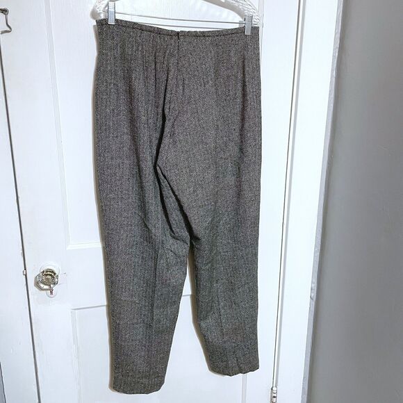 Jenvie Vintage Pants Size 14 Herringbone Straight Leg Career Trouser Academia - Picture 2 of 5